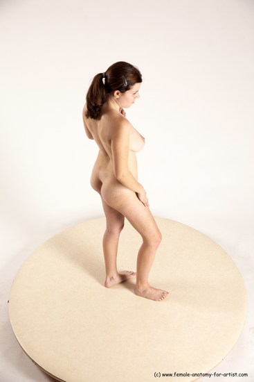 Nude Woman White Standing poses - ALL Slim long brown Standing poses - simple Multi angle poses Pinup