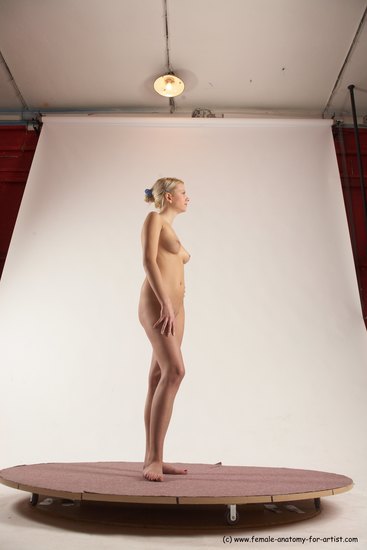 Nude Woman White Standing poses - ALL Slim long blond Standing poses - simple Multi angle poses Pinup