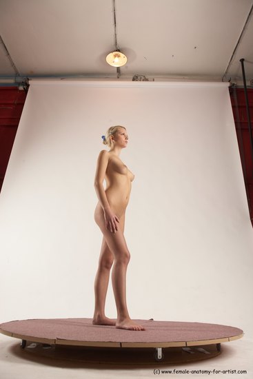 Nude Woman White Standing poses - ALL Slim long blond Standing poses - simple Multi angle poses Pinup