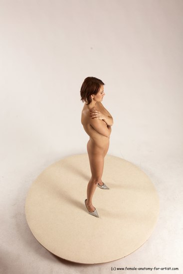 Nude Woman White Standing poses - ALL Slim medium brown Standing poses - simple Multi angle poses Pinup