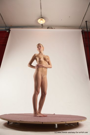 Nude Woman White Standing poses - ALL Slim long blond Standing poses - simple Multi angle poses Pinup