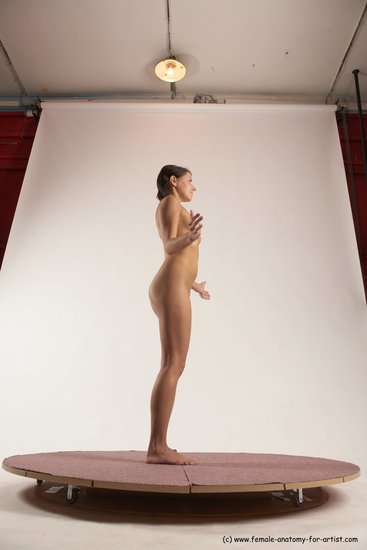 Nude Woman White Standing poses - ALL Slim short brown Standing poses - simple Multi angle poses Pinup