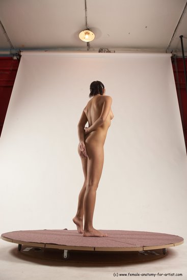 Nude Woman White Standing poses - ALL Slim short brown Standing poses - simple Multi angle poses Pinup