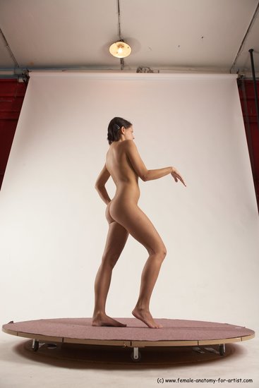 Nude Woman White Standing poses - ALL Slim short brown Standing poses - simple Multi angle poses Pinup