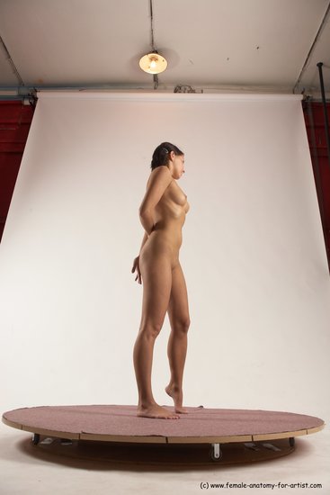 Nude Woman White Standing poses - ALL Slim short brown Standing poses - simple Multi angle poses Pinup