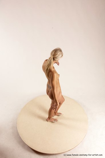 Nude Woman White Standing poses - ALL Slim long blond Standing poses - simple Multi angle poses Pinup