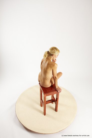 Nude Woman White Sitting poses - ALL Slim long blond Sitting poses - simple Multi angle poses Pinup