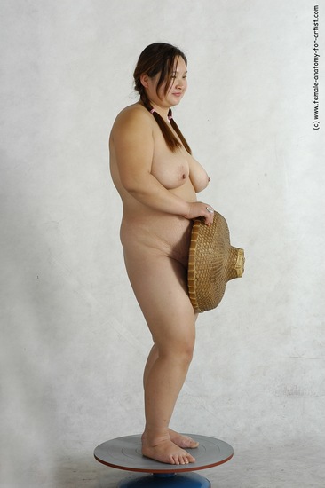 Nude Woman White Standing poses - ALL Overweight long black Standing poses - simple Pinup