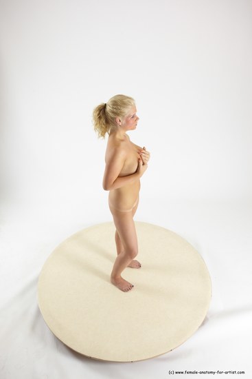 Nude Woman White Standing poses - ALL Slim long blond Standing poses - simple Multi angle poses Pinup