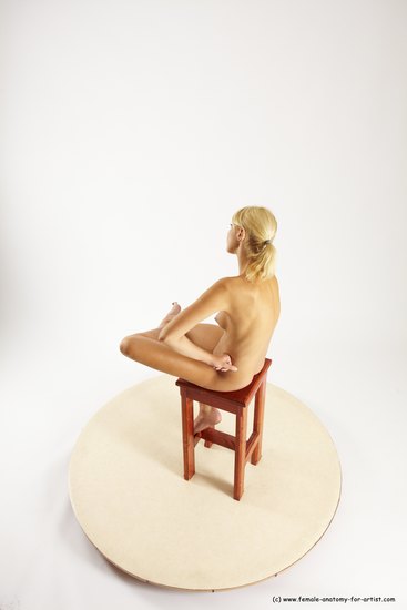 Nude Woman White Sitting poses - ALL Slim long blond Sitting poses - simple Multi angle poses Pinup