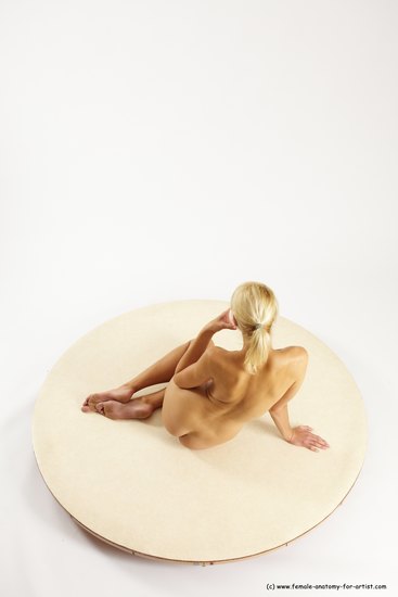 Nude Woman White Sitting poses - ALL Slim long blond Sitting poses - simple Multi angle poses Pinup