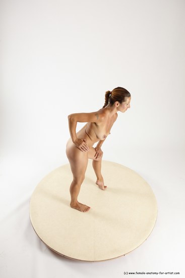 Nude Woman White Standing poses - ALL Slim long red Standing poses - simple Multi angle poses Pinup