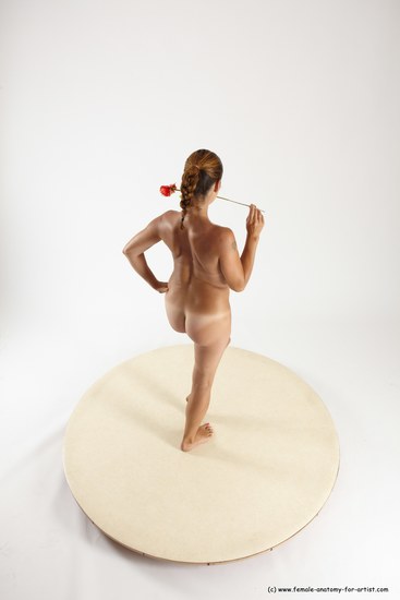 Nude Woman White Standing poses - ALL Slim long red Standing poses - simple Multi angle poses Pinup