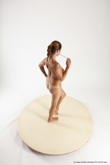 Nude Woman White Standing poses - ALL Slim long red Standing poses - simple Multi angle poses Pinup