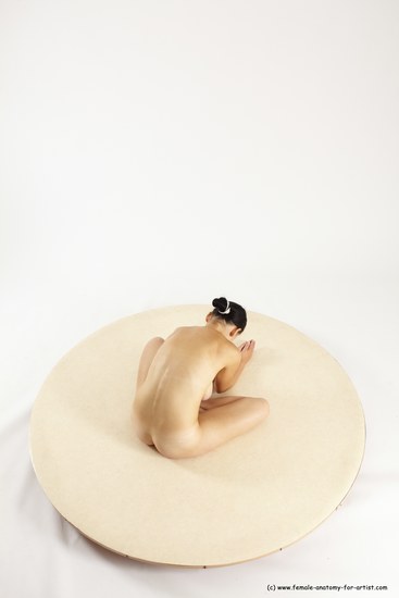 Nude Woman White Sitting poses - ALL Slim long brown Sitting poses - simple Multi angle poses Pinup