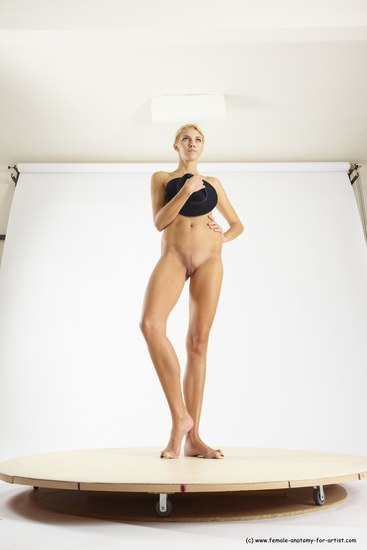 Nude Holding Woman White Standing poses - ALL Slim long blond Standing poses - simple Multi angle poses Pinup