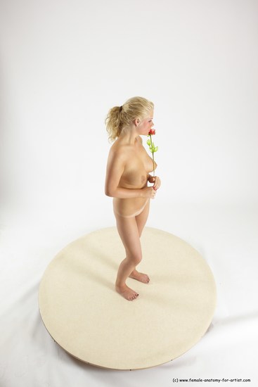 Nude Woman White Standing poses - ALL Slim long blond Standing poses - simple Multi angle poses Pinup