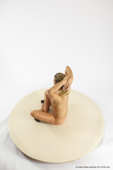 Nude Woman White Sitting poses - ALL Slim long blond Sitting poses - simple Multi angle poses Pinup