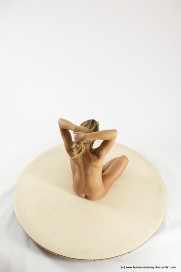 Nude Woman White Sitting poses - ALL Slim long blond Sitting poses - simple Multi angle poses Pinup