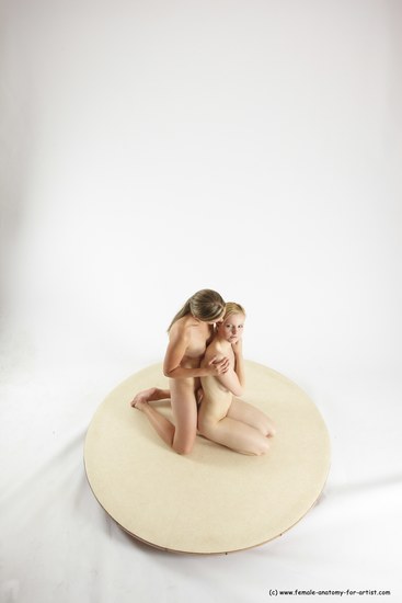 Nude Woman - Woman White Sitting poses - ALL Slim long blond Sitting poses - on knees Multi angle poses Pinup