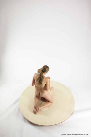 Nude Woman - Woman White Sitting poses - ALL Slim long blond Sitting poses - on knees Multi angle poses Pinup