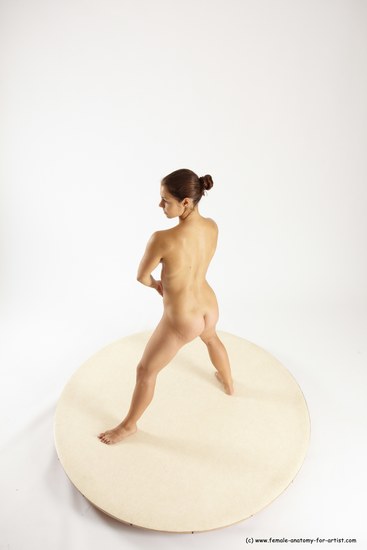 Nude Woman White Standing poses - ALL Athletic long brown Standing poses - simple Multi angle poses Pinup