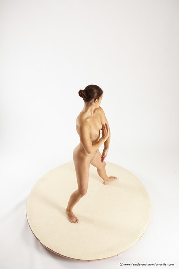 Nude Woman White Standing poses - ALL Athletic long brown Standing poses - simple Multi angle poses Pinup