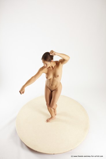 Nude Woman White Standing poses - ALL Athletic long brown Standing poses - simple Multi angle poses Pinup