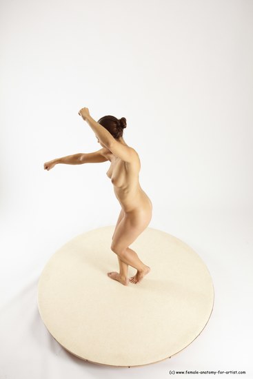 Nude Woman White Standing poses - ALL Athletic long brown Standing poses - simple Multi angle poses Pinup