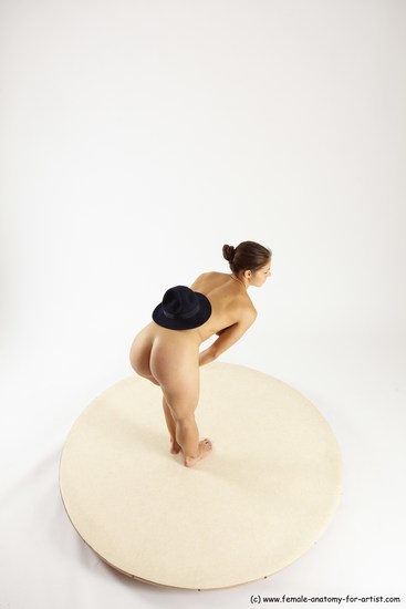 Nude Woman White Standing poses - ALL Athletic long brown Standing poses - simple Multi angle poses Pinup