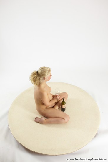 Nude Woman White Sitting poses - ALL Slim long blond Sitting poses - simple Multi angle poses Pinup