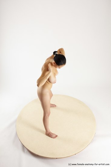 Nude Woman White Standing poses - ALL Slim long brown Standing poses - simple Multi angle poses Pinup