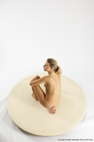 Nude Woman White Kneeling poses - ALL Slim Kneeling poses - on one knee long blond Multi angle poses Pinup