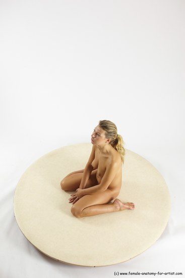 Nude Woman White Sitting poses - ALL Slim long blond Sitting poses - simple Multi angle poses Pinup