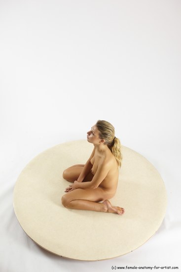 Nude Woman White Sitting poses - ALL Slim long blond Sitting poses - simple Multi angle poses Pinup