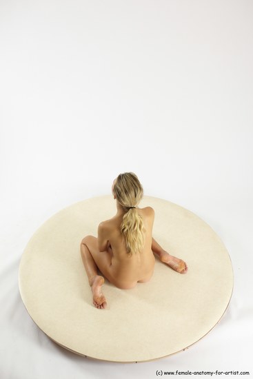 Nude Woman White Sitting poses - ALL Slim long blond Sitting poses - simple Multi angle poses Pinup