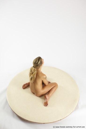 Nude Woman White Sitting poses - ALL Slim long blond Sitting poses - simple Multi angle poses Pinup