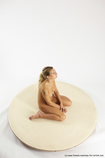 Nude Woman White Sitting poses - ALL Slim long blond Sitting poses - simple Multi angle poses Pinup