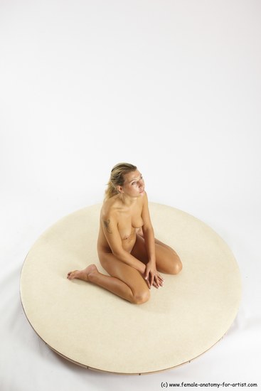 Nude Woman White Sitting poses - ALL Slim long blond Sitting poses - simple Multi angle poses Pinup