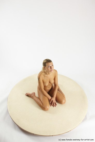 Nude Woman White Sitting poses - ALL Slim long blond Sitting poses - simple Multi angle poses Pinup