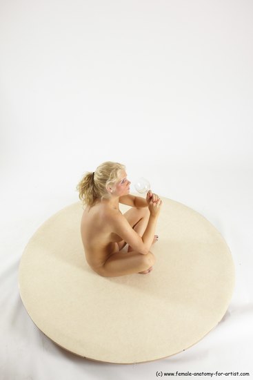 Nude Woman White Sitting poses - ALL Slim long blond Sitting poses - simple Multi angle poses Pinup