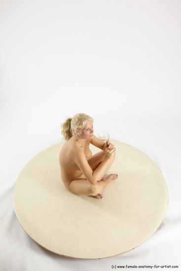 Nude Woman White Sitting poses - ALL Slim long blond Sitting poses - simple Multi angle poses Pinup