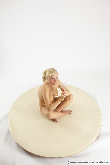 Nude Woman White Sitting poses - ALL Slim long blond Sitting poses - simple Multi angle poses Pinup