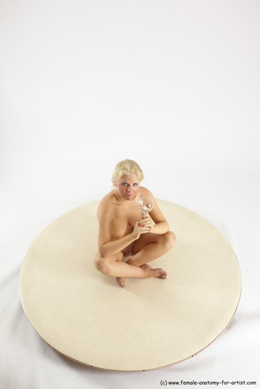 Nude Woman White Sitting poses - ALL Slim long blond Sitting poses - simple Multi angle poses Pinup