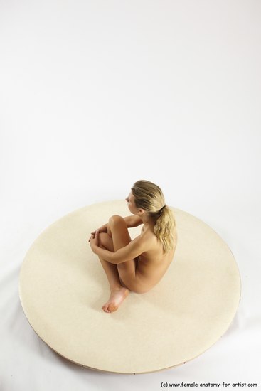 Nude Woman White Sitting poses - ALL Slim long blond Sitting poses - simple Multi angle poses Pinup