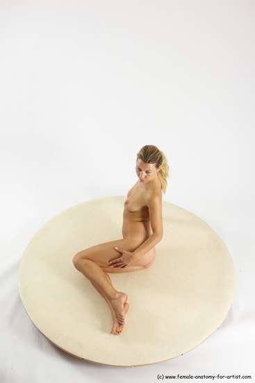 Nude Woman White Sitting poses - ALL Slim long blond Sitting poses - simple Multi angle poses Pinup