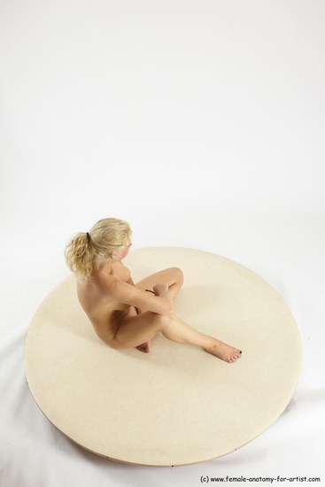 Nude Woman White Sitting poses - ALL Slim long blond Sitting poses - simple Multi angle poses Pinup