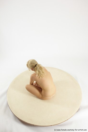 Nude Woman White Sitting poses - ALL Slim long blond Sitting poses - simple Multi angle poses Pinup