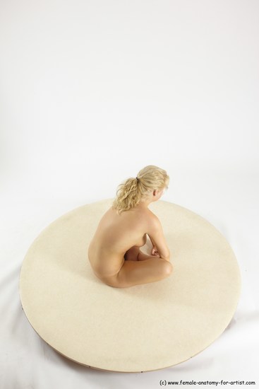 Nude Woman White Sitting poses - ALL Slim long blond Sitting poses - simple Multi angle poses Pinup