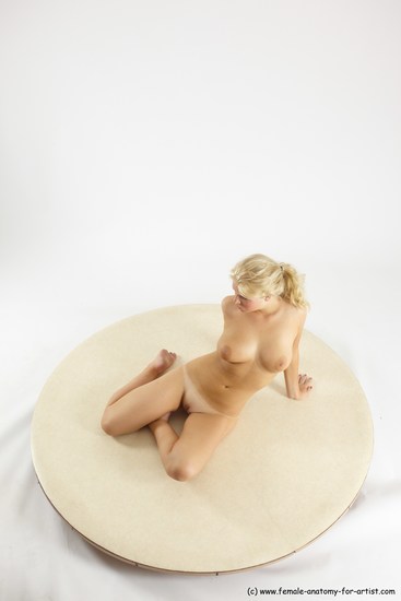 Nude Woman White Sitting poses - ALL Slim long blond Sitting poses - simple Multi angle poses Pinup